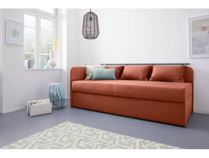 Polsterliege MAINTAL Diana , orange (terra), B:93cm, Komplettbetten
