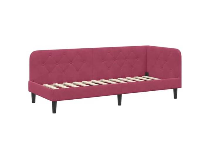 PUGYNBK Eckbettgestell weinrot, 80 x 200 cm, Samt Wendbare Armlehne, Schlafsofa, platzsparend, modernes Design