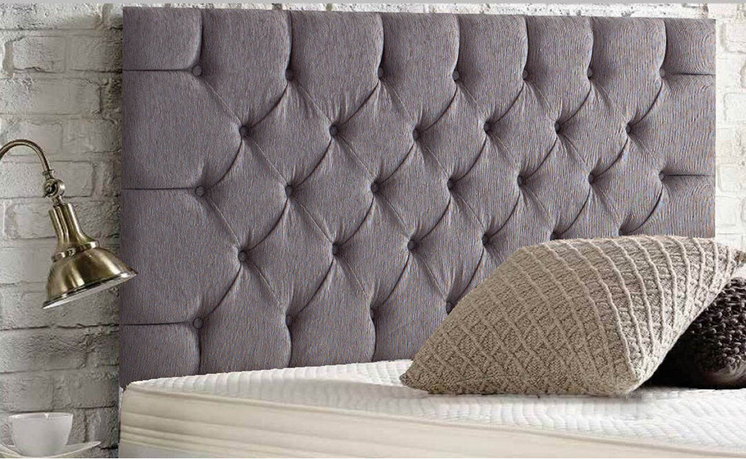 Rosdorf Park Esters Upholstered Headboard Chenille/Charcoal Kingsize (5')