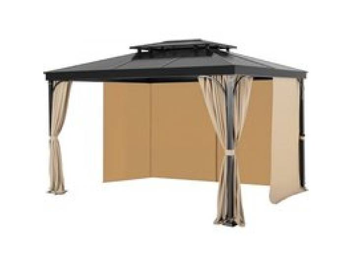 VEVOR Pavillonvorhang, 2840x2840x2040 mm, 4-teilige Seitenwand-Pavillon-Sichtschutzvorhänge mit Reißverschlüssen, Sonnenschutzvorhänge als Ersatz für Terrassenüberdachung, NUR Vorhänge, Khaki
