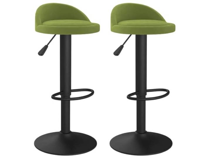 HBBMGYD Barhocker, 2 Stück, hellgrün, Samt, verstellbar Barstuhl, integrierte Fußstütze, Stahlgestell, 360° drehbar, max. 110 kg
