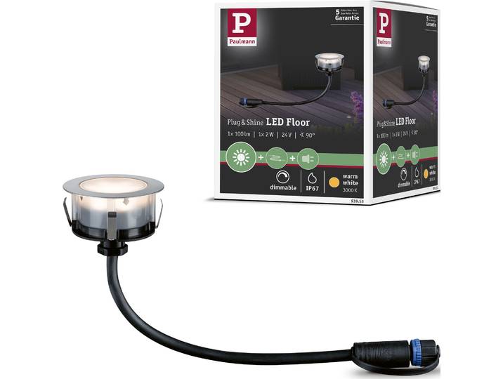 LED Einbauleuchte PAULMANN Plug & Shine , silber (silberfarben), H:3cm Ø:7cm, Leuchten, LED Einbauleuchte, LED-Modul, IP65 3000K 24V