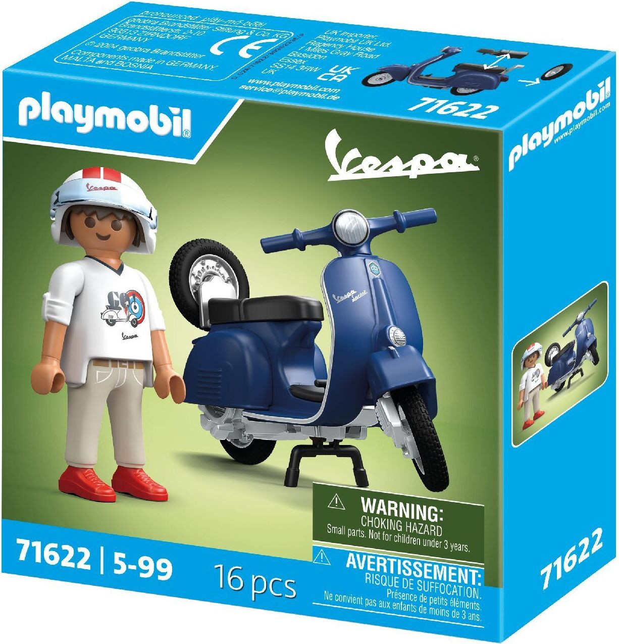 Playmobil Vespa 150 Sprint Veloce uit 1969 Cars 71622, blauw