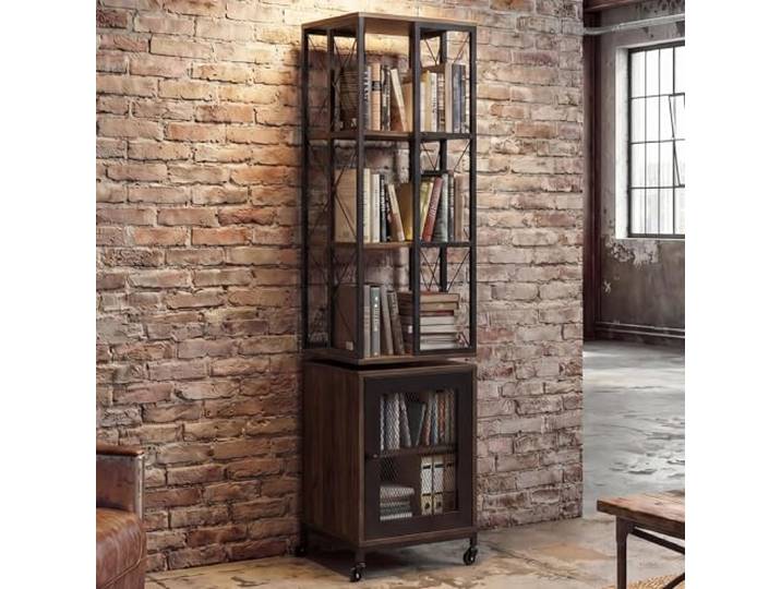 Mendler Bücherregal HWC-P13 162x40x42cm Metall - Dunkelbraun