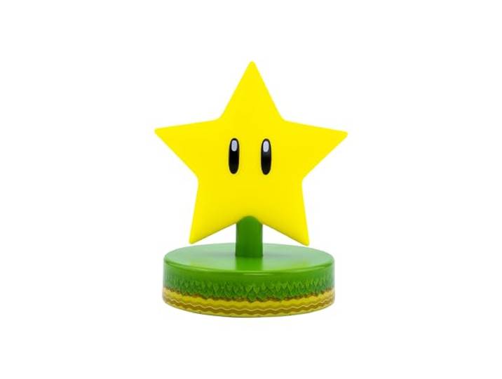 Paladone Mario Super Star 3D Icon Licence officielle Nintendo Collection Idée cadeau unique Veilleuse lumineuse ou lampe de bureau Alimenté par 2 piles AAA\, jaune