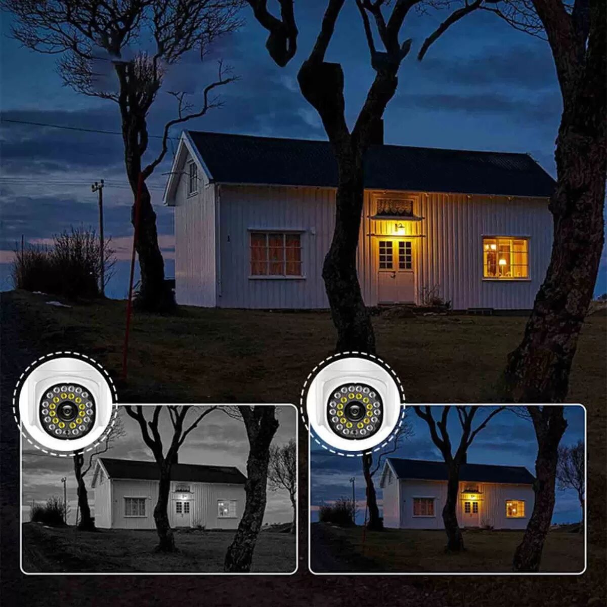 INF Caméra de sécurité intérieure - Caméra WiFi panoramique 360° pour la surveillance de la maison