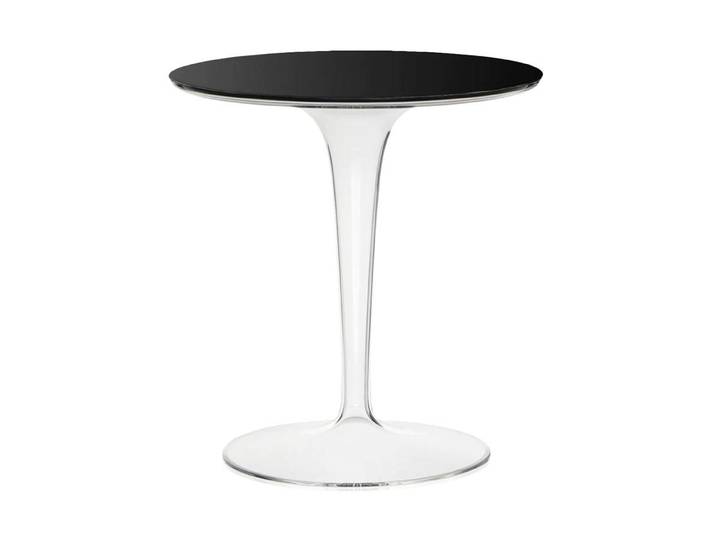 KARTELL table basse TIPTOP (Plateau noir, base transparente - Pleateau en verre, base en PMMA)