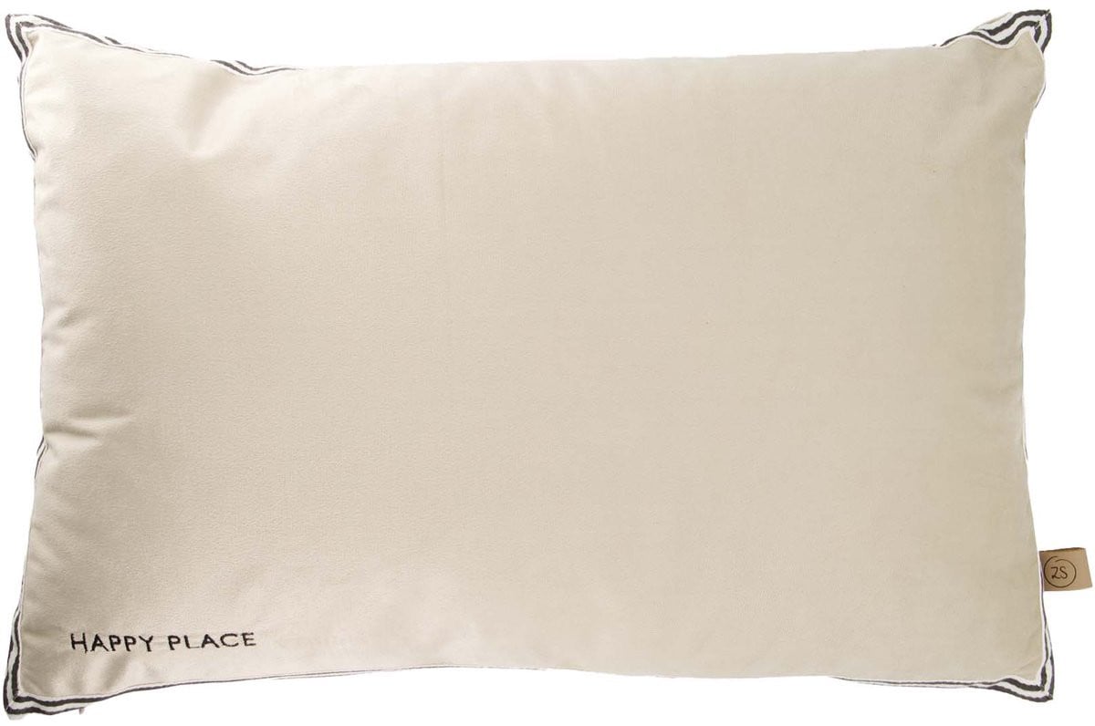 Zusss Cushion Velvet Happy Place - Sand - 40 x 60 cm