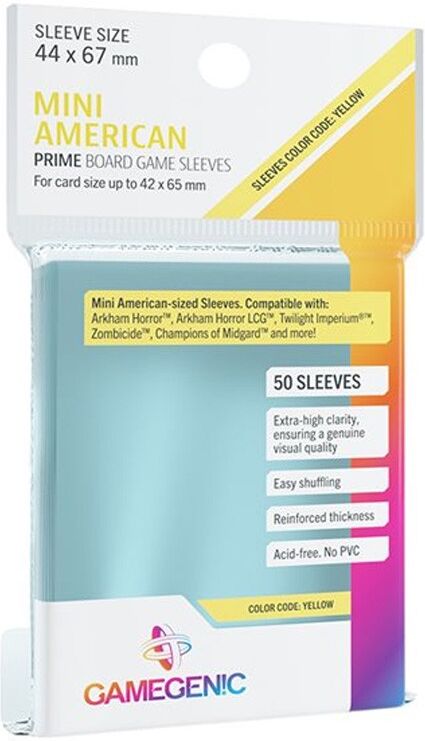 GG : 50 sleeves Prime 44x67 Mini US Yellow Gamegenic