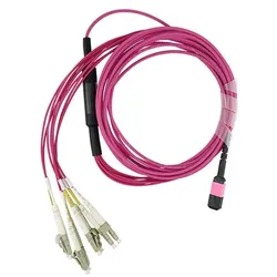 BlueOptics EMC CBL-MPO12-4LC-OM4-15M kompatibles MPO-4xLC OM4 Patchkabel 15 Meter (15 m), Netzwerkkabel