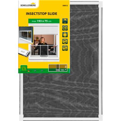 Insektenschutz-Fensterrahmen SCHELLENBERG "ausziehbares Fliegengitter Schiebefenster mit Rahmen", weiß (rahmen: weiß gewebe: anthrazit), B:193cm H:75cm, Insektenschutzgitter, 50 x 75 - 142 cm oder 75 x 100 -193 cm, weiß und anthrazit