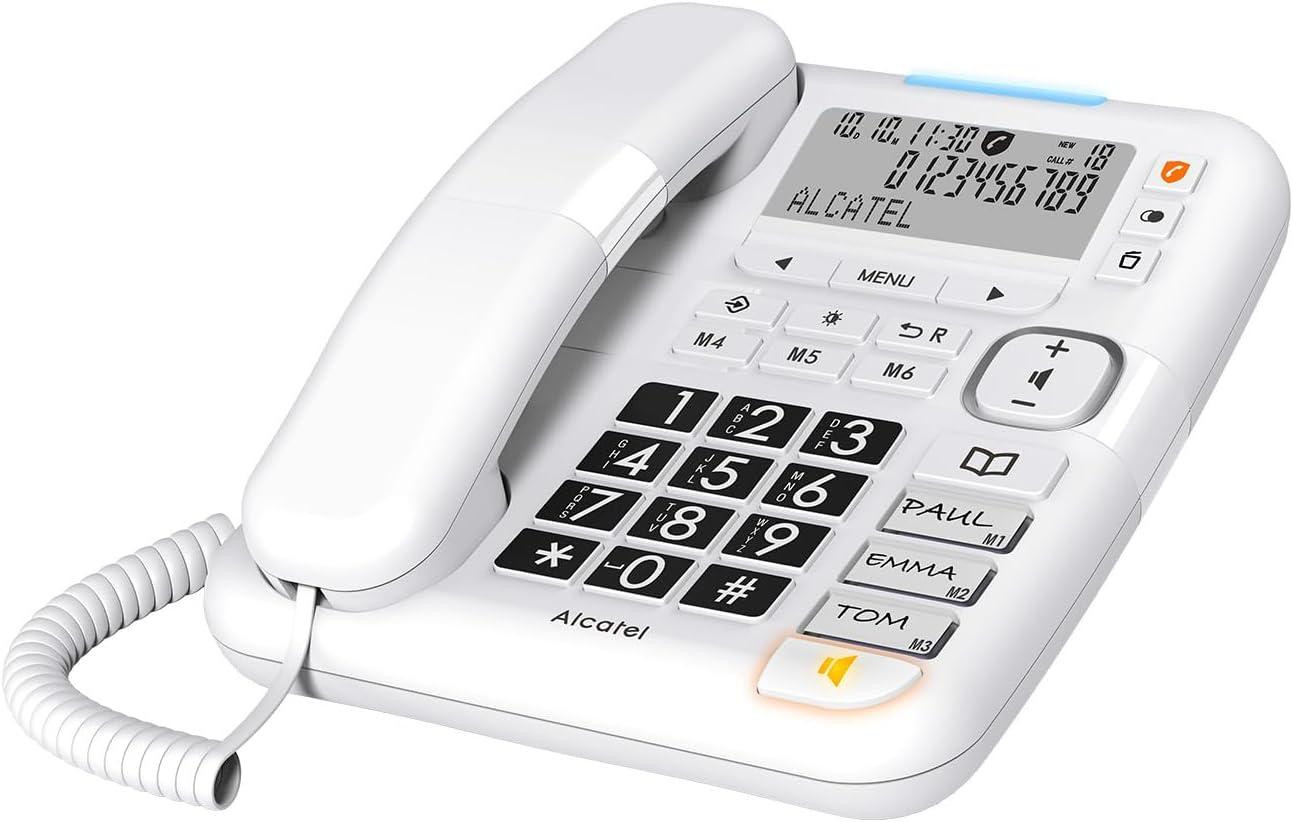 Alcatel TMAX 70 Analoog/DECT-telefoon met draadloos toestel, handsfree functie en nummerherkenning, wit