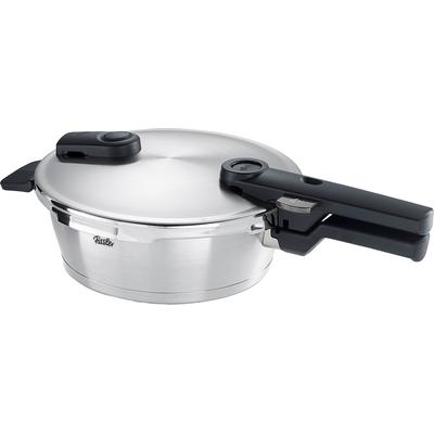 Schnellkochtopf FISSLER "Vitaquick Premium", silber (silberfarben), B:25cm H:12cm L:42,5cm Ø:22cm, Töpfe, Schnellkochtopf, Premium Qualität – Made in Germany