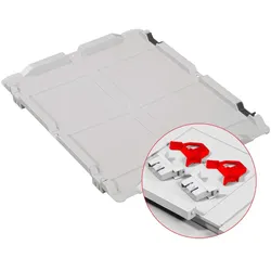 PROREGAL 10x Scharnierdeckel Set Eurobox NextGen mit 2 roten Schiebeschnappverschlüssen | BxT 40x60cm | Eurobehälter
