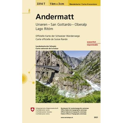 3314T Andermatt Wanderkarte, Sonstige von Bundesamt für Landestopografie swisstopo, Swisstopo, 978-3-302-33314-4