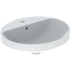 Geberit VariForm Einbauwaschtisch 500713012 weiß, 50x45cm, mit Hahnlochbank, Überlauf, oval