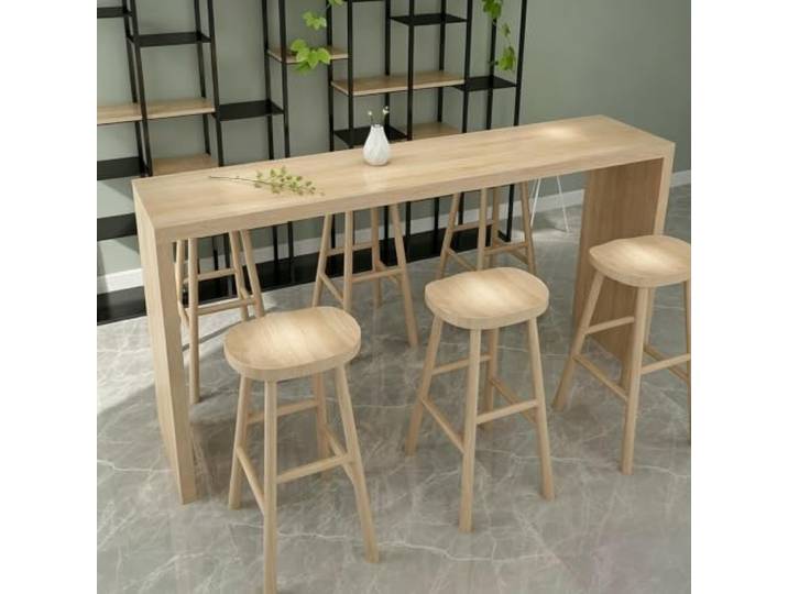 Massivholz Bartisch mit Naturoberkante, Stehtisch für Küche und Wohnzimmer Bar‑Theke und Kücheninsel ohne Hocker, Esstisch im Stehen, Frühstücksecke, platzsparend für Lofts und kleine Wohnungen