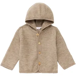 Bornino Wollfleece-Jacke mit Klappbündchen aus Merinowolle, beige, 62