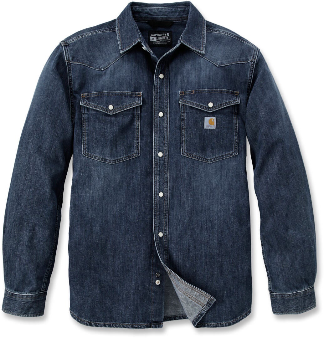Carhartt Montana Relaxed Fit Denim Long-Sleeve Snap Front Hemd 106429-HK3-S004