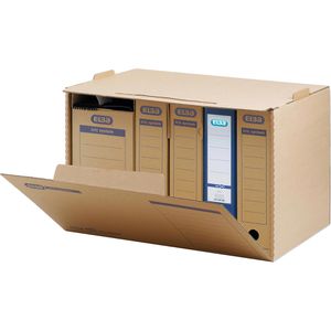 Elba Archivcontainer 100421093, tric system, für Ordner, mit Frontklappe, braun, 5 Stück