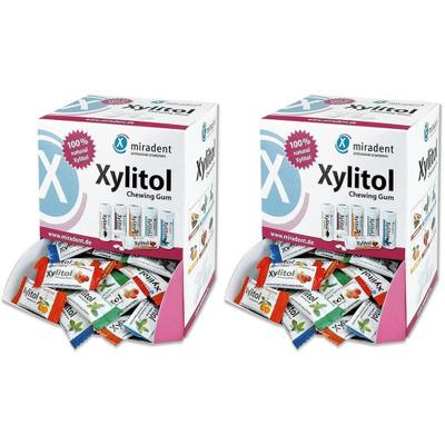 Miradent Xylitol Chewing Gum Schüttverp.sort. 2x 2x200 St Kaugummi