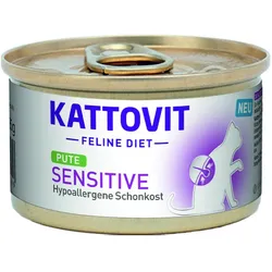 KATTOVIT Sensitive 85 Gramm Katzenspezialfutter Sparpaket 24 x 85 Gramm Pute