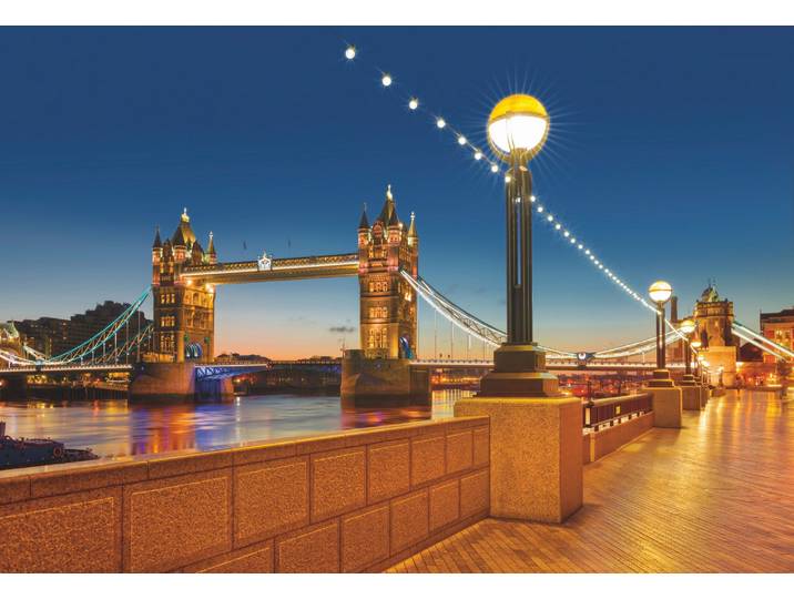 Fototapete KOMAR Tower Bridge - Grösse 368 x 254 cm , bunt, B:368m L:254m, Papier, Tapeten, Fototapete, Wohnzimmer, Schlafzimmer