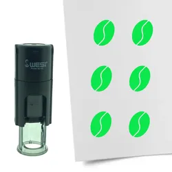 CombiCraft Selbstfärbender Stempel 'Kaffeebohne' in der Farbe Grün, Ø10mm