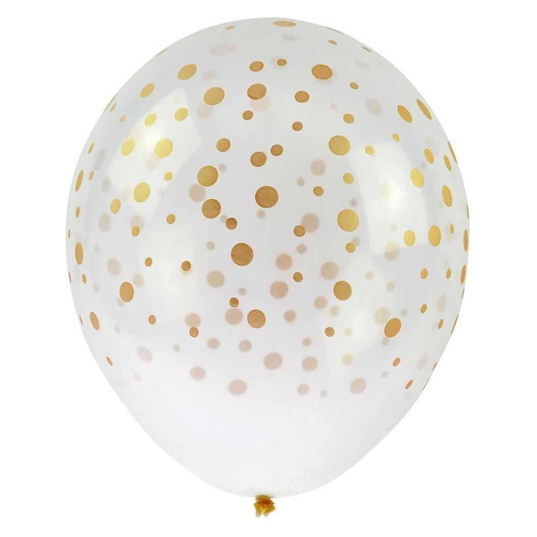 Arpex Transparente Luftballons mit Konfetti-Aufdruck, 30 cm, 5 Stück (5x) (47596716)