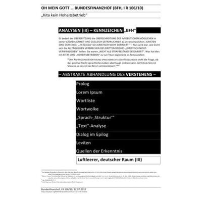 Analysen / Oh Mein Gott … Bundesfinanzhof (bfh, I R 106/10) – Analysen (iii) – Kennzeichen „bfh“, Taschenbuch von (SP: D) Sozialkritische