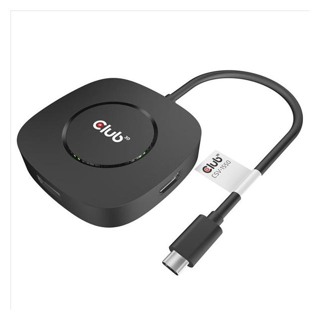 Club 3D CLUB-3D MultiStream Hub 1-3 DP 1.4 DP>3xDP, inkl. USB Typ C Kabel 3.2 (USB-C, 3 Ports) (CSV-1550)