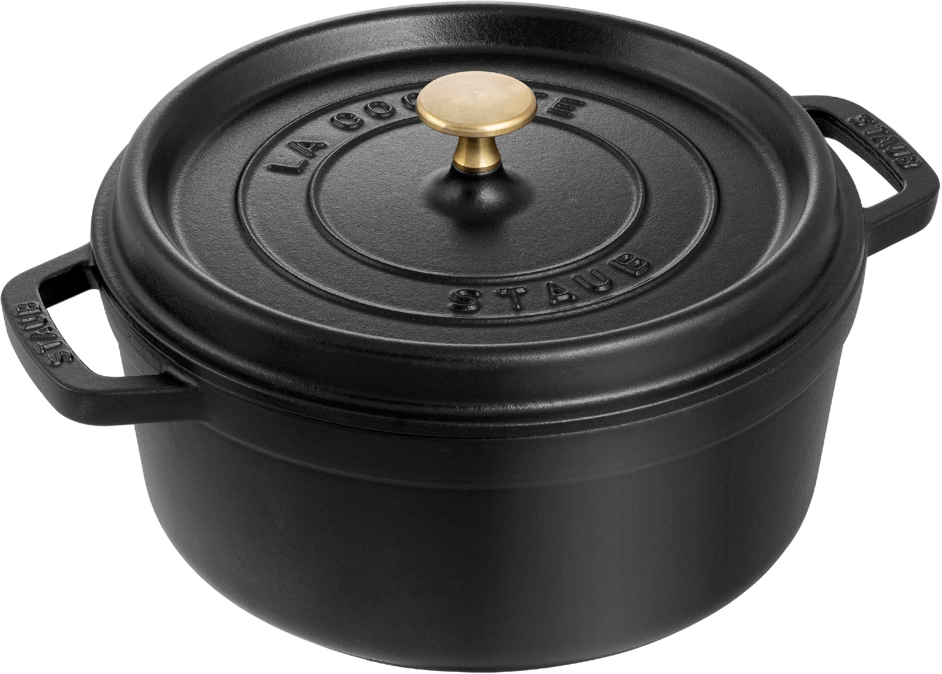 Bräter STAUB "Cocotte", schwarz, H:19cm Ø:30cm, Töpfe, Bräter, robust, langlebig, perfekte Hitzeverteilung, Aromaregen-Deckel