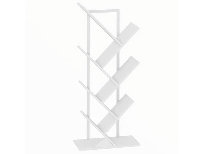 Homcom Bücherregal Standregal mit 7 Ebenen Schmal Regal im Baumform Weiß, Metall, Nachbildung, 24x109x50 cm, Wohnzimmer, Regale, Bücherregale