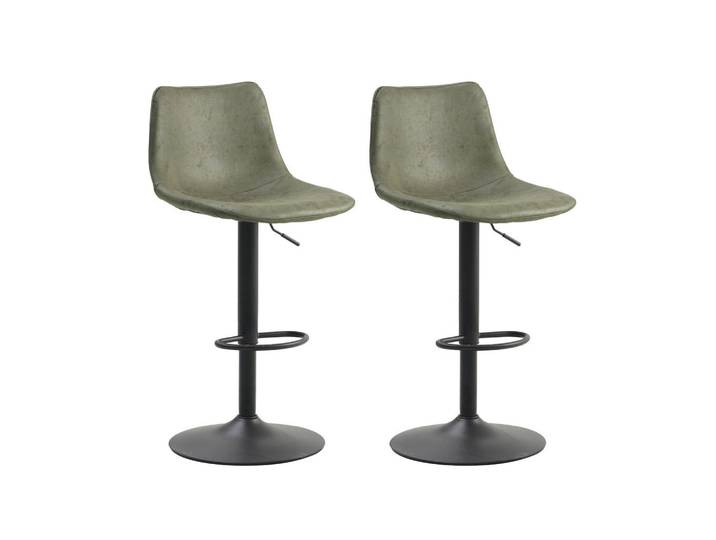 Mid.you Barhocker-Set Glenn, Grün, Metall, 45x90x52 cm, Esszimmer, Barmöbel, Barhocker