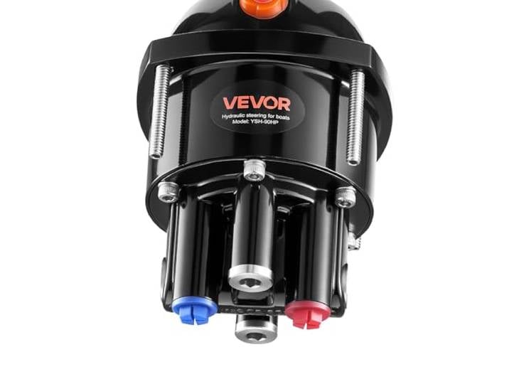 VEVOR Kit Direction Hydraulique Hors-Bord 90 HP Système Direction Hydraulique Bateau pour Moteurs Hors-Bord Bateaux Pêche Voiliers\, avec Pompe Pression 6\,9 MPa\, Cylindre\, Boîtier en Alliage Aluminium