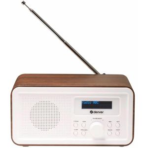 Denver Radio DAB-30 Darkwood DAB+, braun, weiß, Holz
