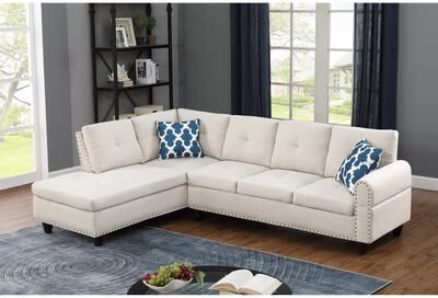Kodotan sofa Paired L - shaped Sofa in Beige 2pc For Living Room