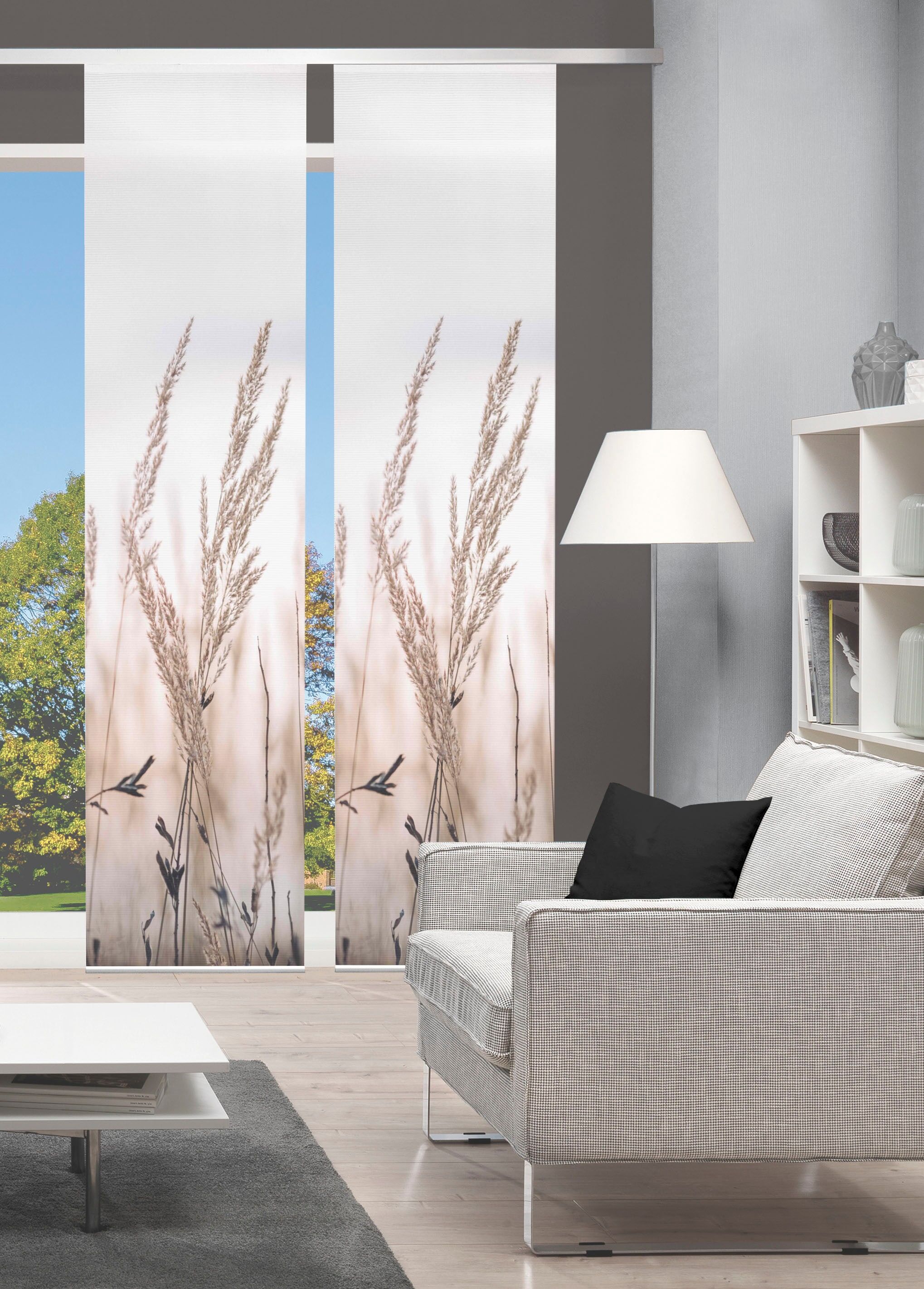 Schiebegardine VISION S "RELVA", beige (natur), B:60cm H:260cm, Polyester, Gardinen, Schiebegardine, DIGITALDRUCK natur 260cm, Paneelwagen, 60cm