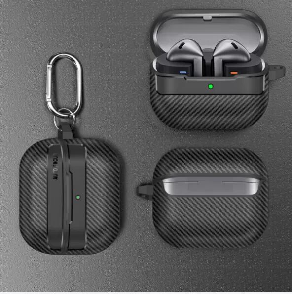INF Schutzhülle aus Kohlefaser für Samsung Galaxy Buds3/3pro Schwarz