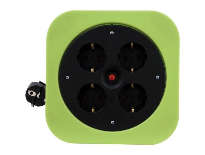 0010012400 Prise Multiple 10 M 4 Prises Ca Intérieur Noir\, Vert - Prises Multiples (10 M\, 4 Prises Ca\, Intérieur\, 1\,5 Mm²\, Noir\, Vert\, 230 V) - Rev