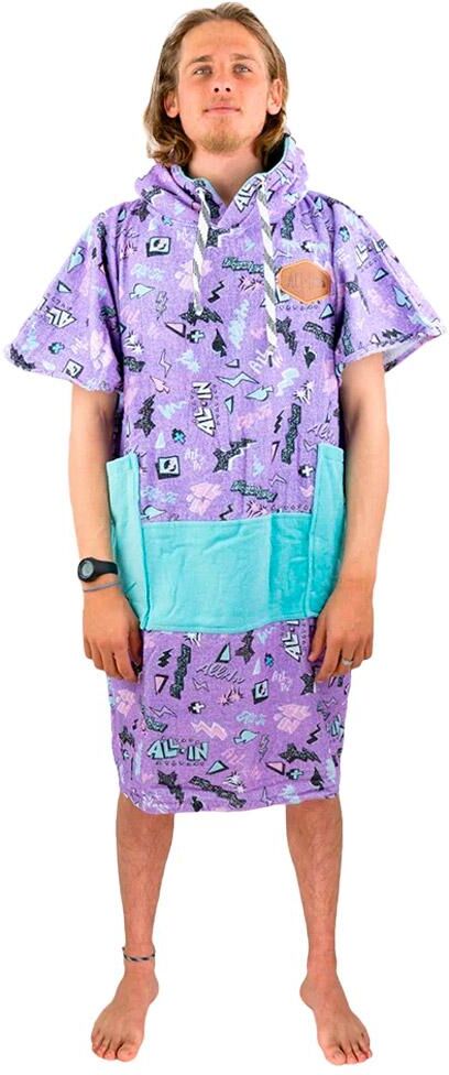 All-In  - V-Poncho Men Beach Crew Pop 80 Purple - Poncho de bain