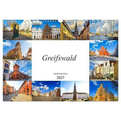 Greifswald Impressionen (Wandkalender 2027 DIN A3 quer), CALVENDO Monatskalender
