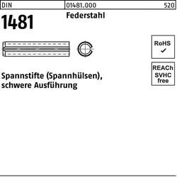 Nieten, Spannstift DIN 1481 25 x 90 Federstahl schwere Ausführung DIN 1481