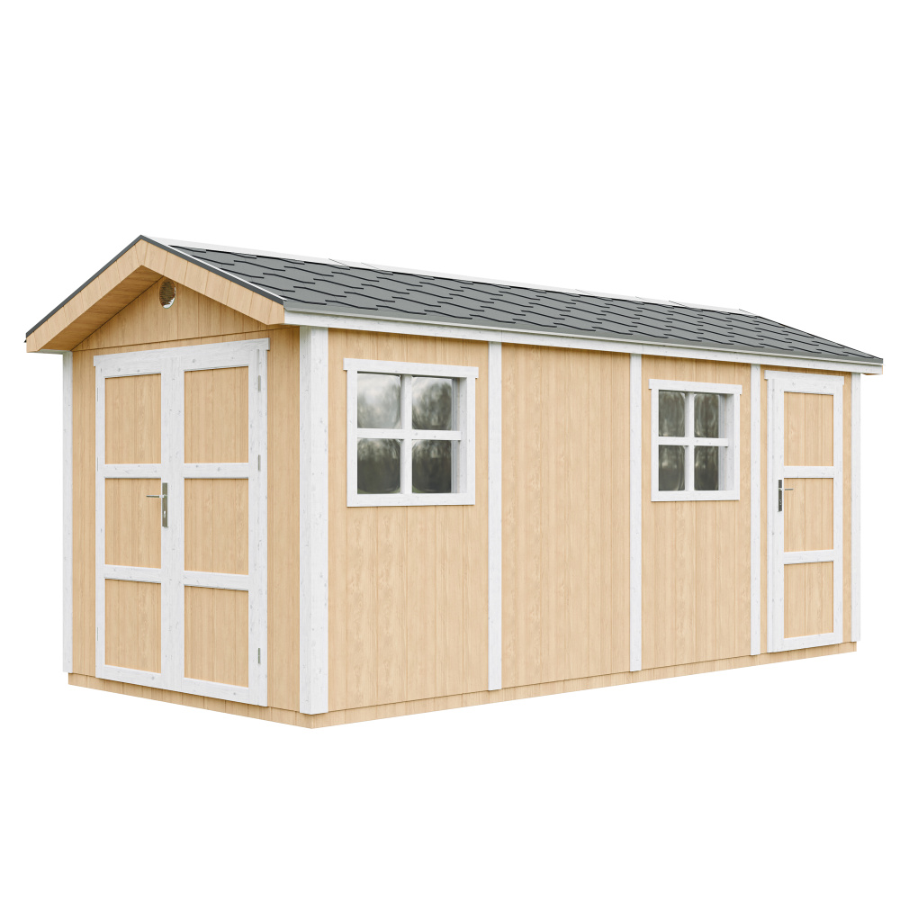 Gartenhaus 11,47 m² - H252x250x530 cm - Timbela M915C-HARVEST HONEY