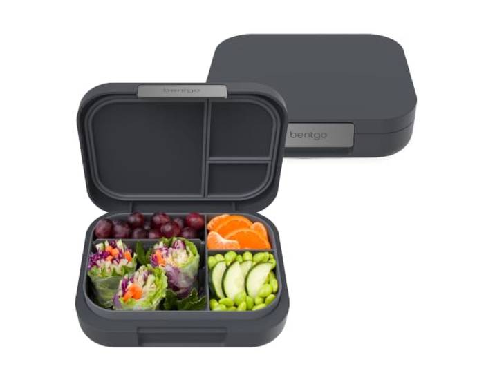 Bentgo Modern – Auslaufsichere, vielseitige Brotdose im Bento-Stil, mit 4 Fächern, ideal für unterwegs, ausgewogenes Essen für Erwachsene und Jugendliche – BPA-frei (dunkelgrau)