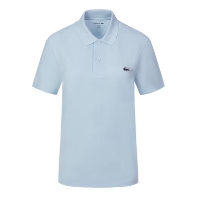 Poloshirt LACOSTE "Lacoste DH5522 Poloshirt Damen Bekleidung", Damen, Gr. L, blau (hellblau), 57% Baumwolle, 32% Polyester, 11% Elasthan, Shirts