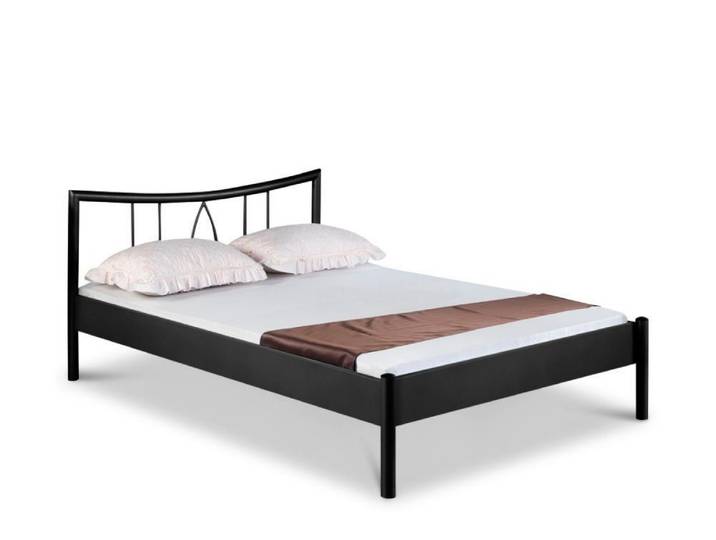 BedBox Metallbett Hanna mit klassischem Kopfteil, pulverbeschichtetes Metall