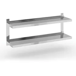 Edelstahl Doppelwandregal, 1200 x 300 mm