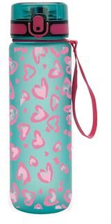 Universal Stock Leakproof Sports Water Bottle With Flip Top And Lanyard Heart Print a