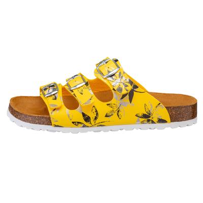 Pantolette LICO "Pantolette Bioline Leave", Damen, Gr. 38, gelb, Synthetik, Schuhe Pantolette